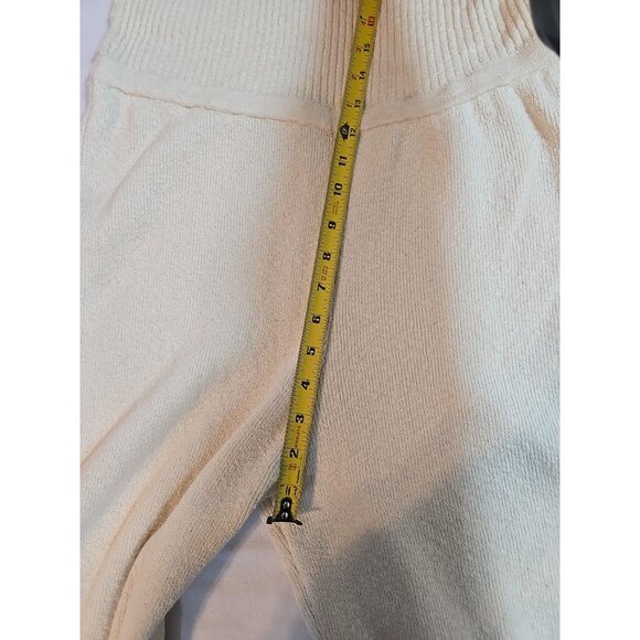 Free People Beach Women Pants Ribbed Knit Foldover Waist Flare Leg Size L - Picture 9 of 16
